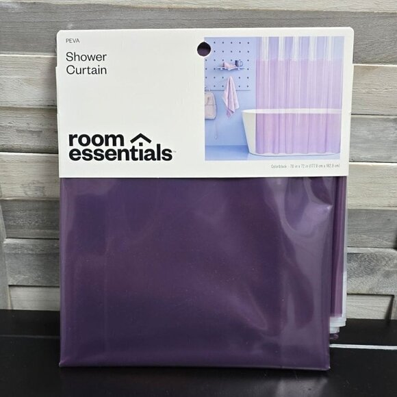 PEVA Colorblock Shower Curtain Clear | Room Essentials™ - Picture 1 of 6